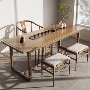 2026新款白蜡木实木茶桌椅组合简约现代家用客厅办公室泡茶台定制