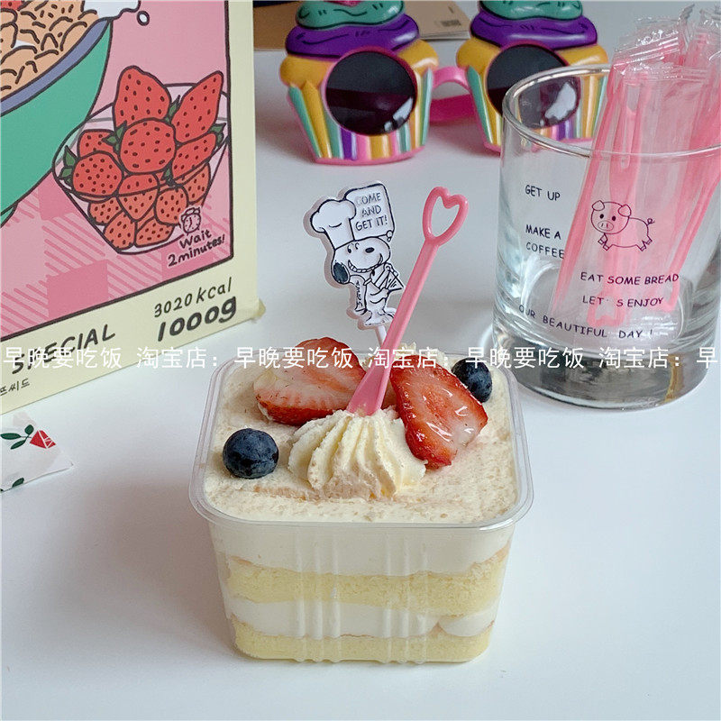 早晚要吃饭 韩国ins一次性塑料独立装水果签 蛋糕叉子在类目 餐饮具, 餐具, 水果叉/水果签中 - 来自Buy2taobao.com提供专业的淘宝代购服务