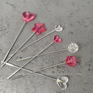 日本进口Jewelry 调胶棒爱心五角星美甲工具 Nail美甲凝胶搅拌棒