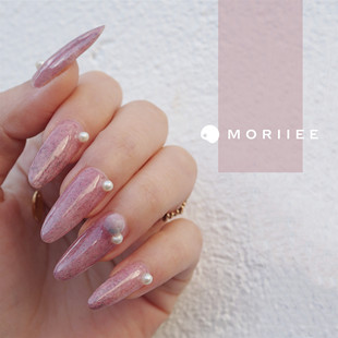 施家无孔/有孔立体圆形珍珠美甲饰品 平底树叶水滴白色620/NACRE