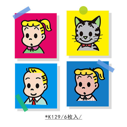 k129可爱插画贴纸手帐墙画家居