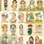 M复古怀旧vitage贴纸dolly dingle欧美番茄汤娃娃可爱潮流卡贴