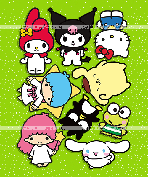 三丽美乐鸥蒂库洛米防水贴纸平板电脑可爱滴胶卡通动漫配件装饰