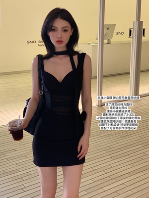 Lienni小蛮腰显瘦鱼骨吊带连衣裙