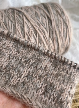 1斤咩咩羊多股30羊毛马海毛毛线混线粗线条大地色系特色秋冬手编