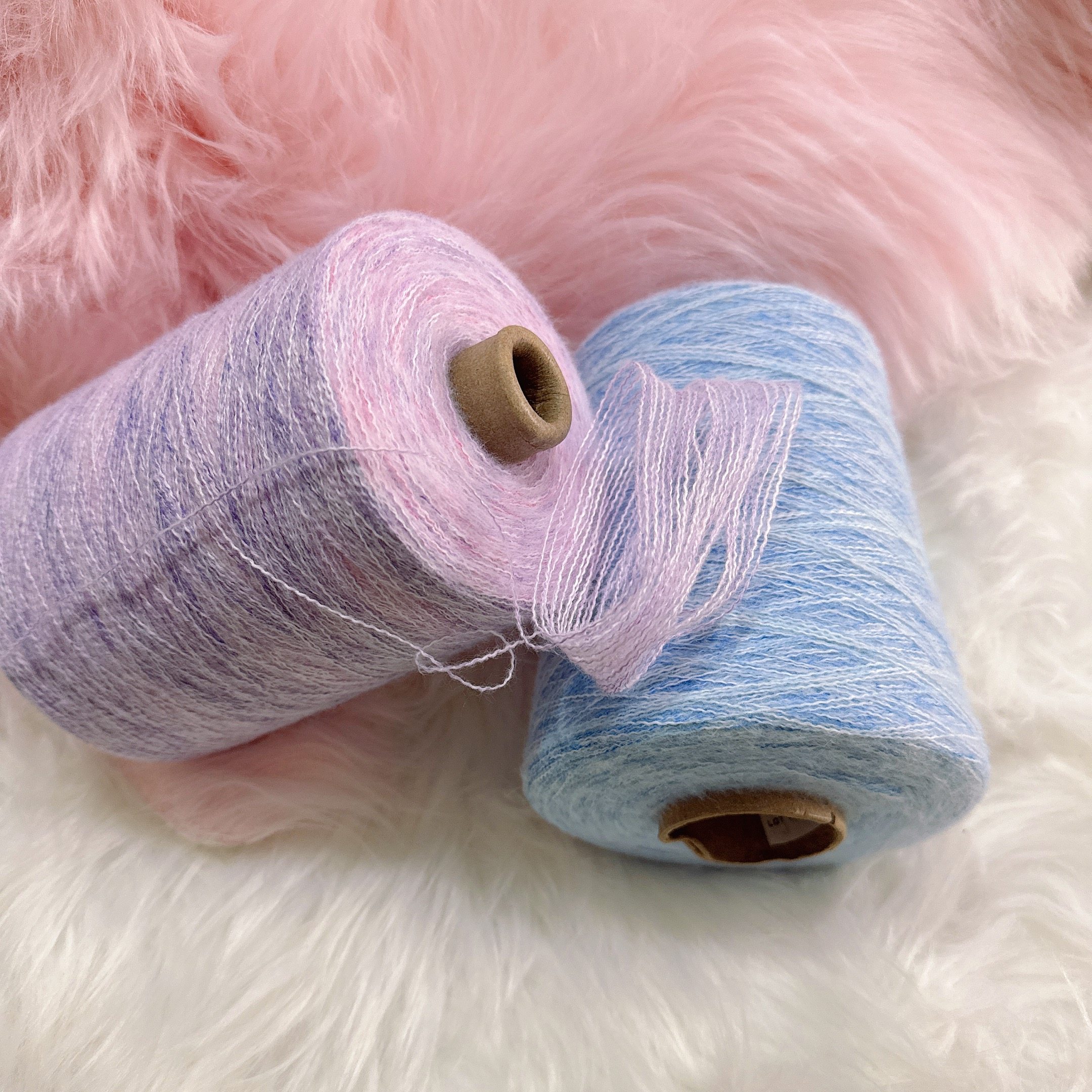 500g长段染双色马海毛（薄绒）毛线秋冬爆款手工编织细线毛衣帽子