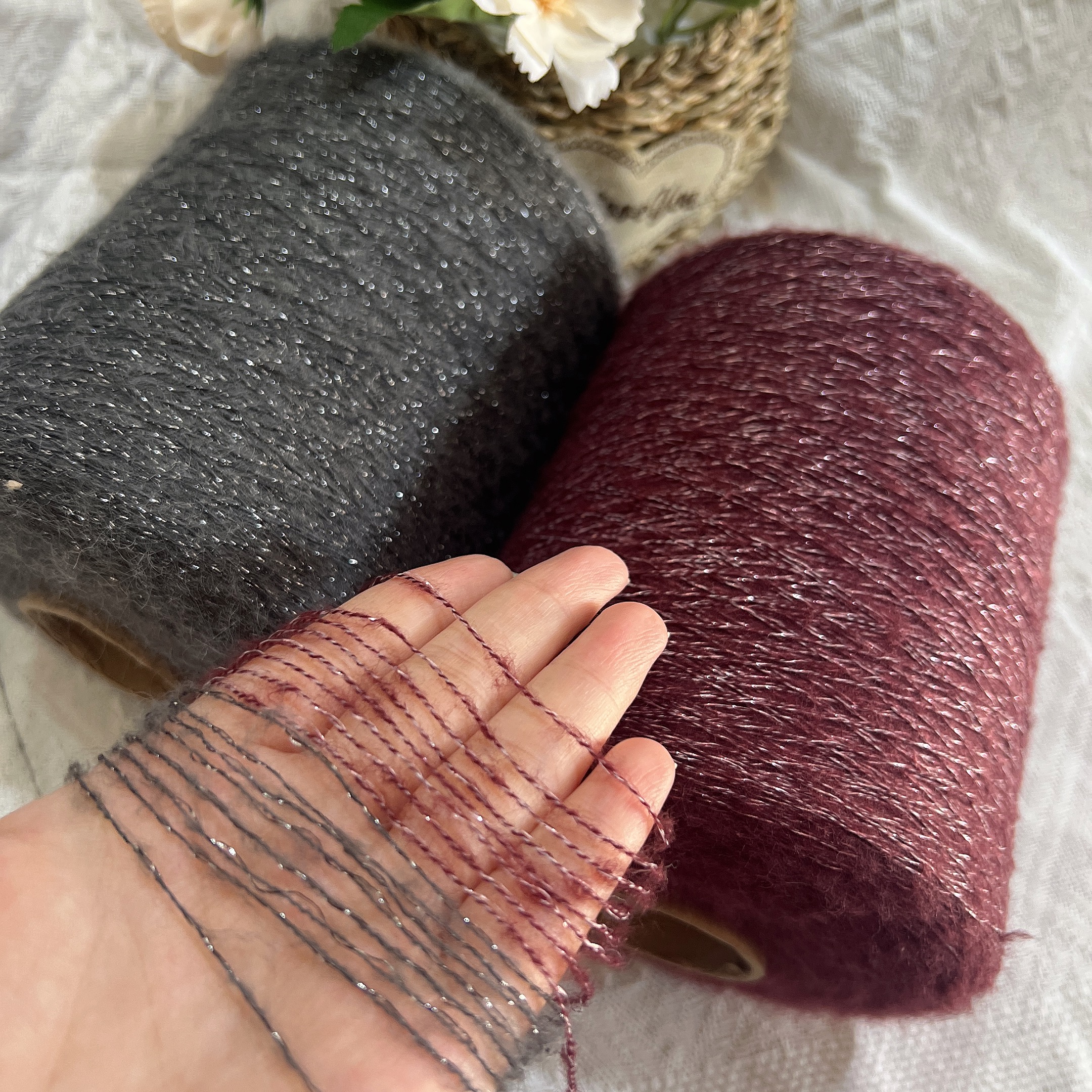 1斤特价银丝马海毛毛线特色银丝马海毛亮闪闪流动的奢光DIY手工