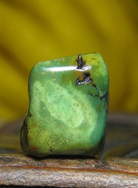 藏传老绿松石方珠10.5×13.5mm