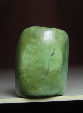 清代老绿松石扁勒子11mm
