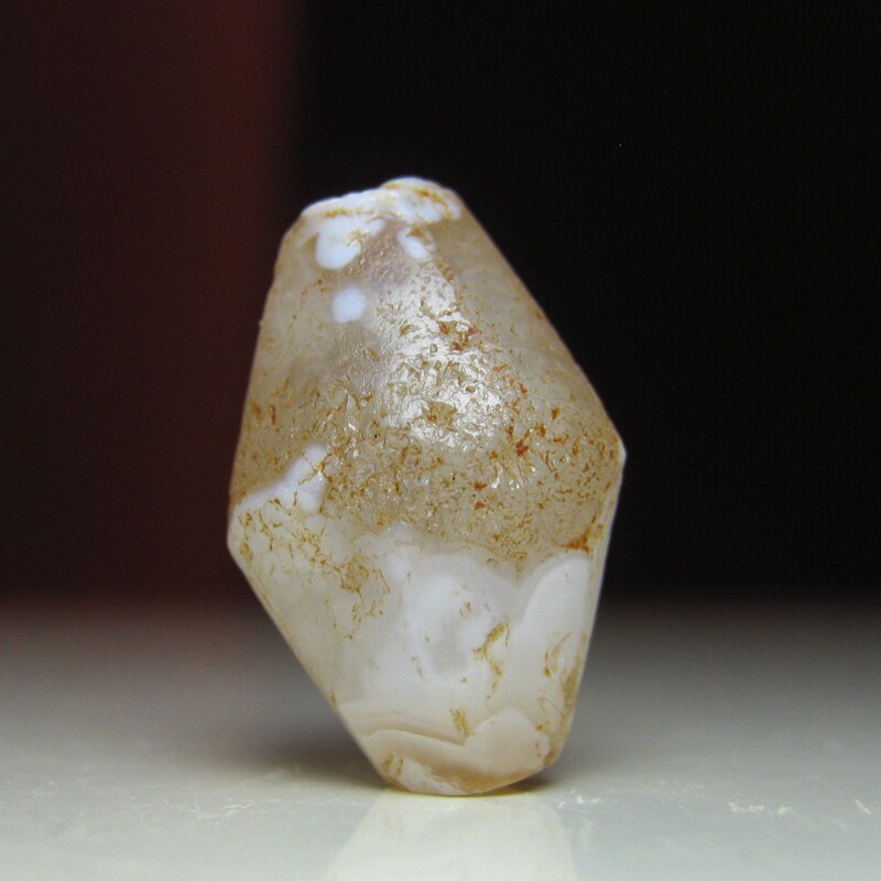 千年老灰皮玛瑙双锥珠11-12mm