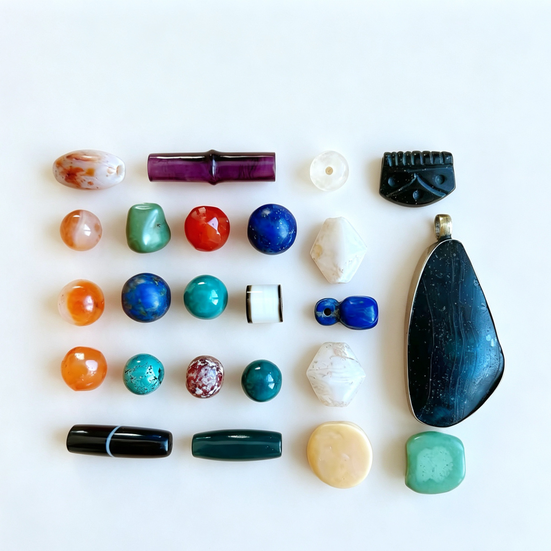 千年老玛瑙老松石老药师老水晶 西亚古珠古董文玩配珠多宝古玩