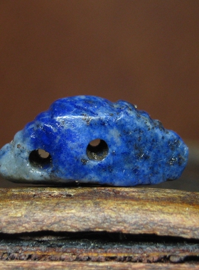 老青金石双孔卡子坠16.5×5.5mm