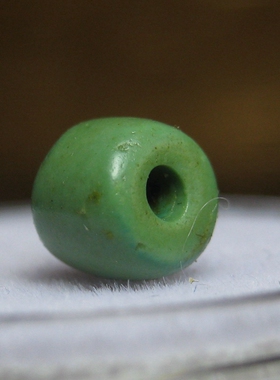 清代老绿松石桶珠5×5mm