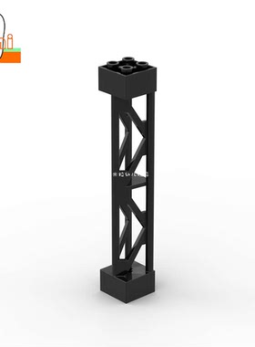 国产小颗粒积木2x2x10电线铁架柱子58827零件DIY火车轨道支撑架