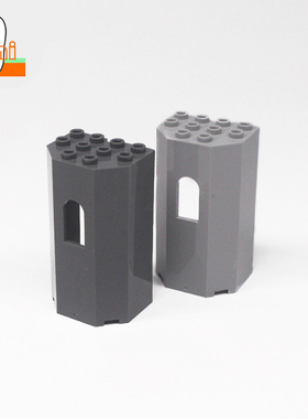 国产小颗粒积木3x4x6带窗塔楼墙壁板城堡碉堡30246零件堡垒窗台