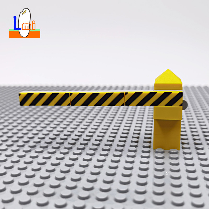 国产小颗粒积木moc拦车杆小摆件城市停车场升降杆零件diy交通配件
