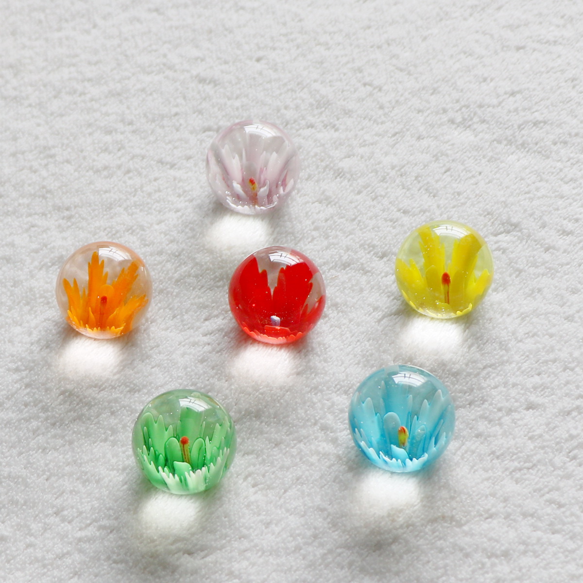 玻璃花朵弹珠心意礼物新奇玻璃珠