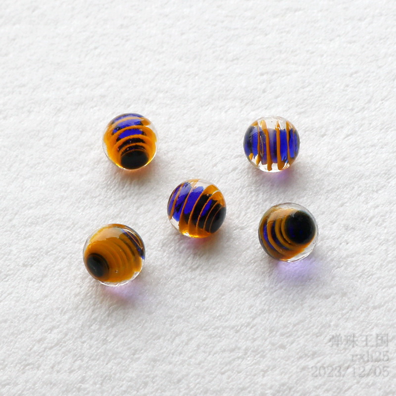 新款橘蓝款玻璃弹珠16mm精彩球玻璃珠花瓶装饰玻璃球工艺品