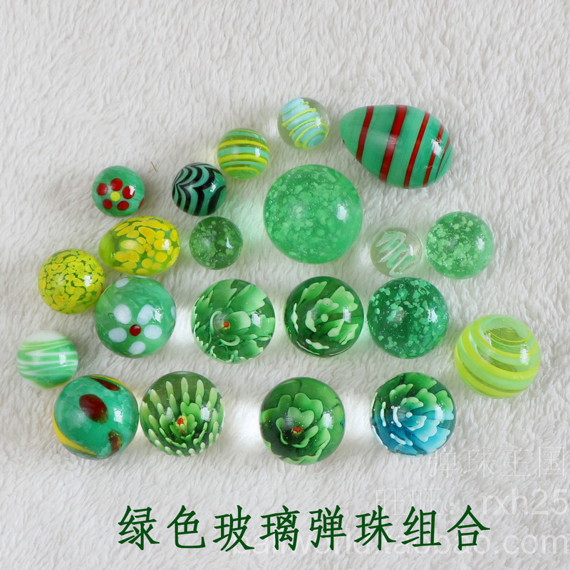 绿色养眼玻璃弹珠溜子鱼缸饰品