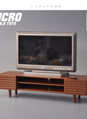 Dollhouse娃娃屋模型 1/12分食玩场景配件 电视机 液晶电视模型