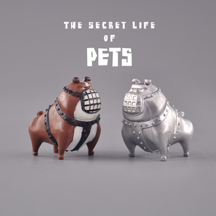 正版散货 爱宠大机密 美国看门狗恶霸斗牛犬 小公仔摆件复古收藏