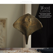 外贸出口木雕 大师手工实木收藏 魔鬼鱼鳐鱼冰箱贴摆件动物模型