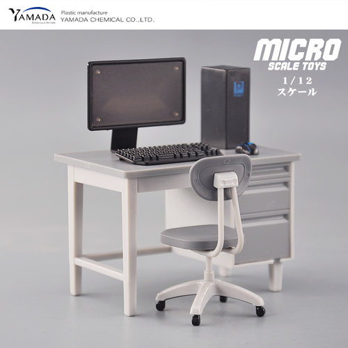 Yamada日本正品代购1/12食玩娃娃场景配件办公室写字台家具模型