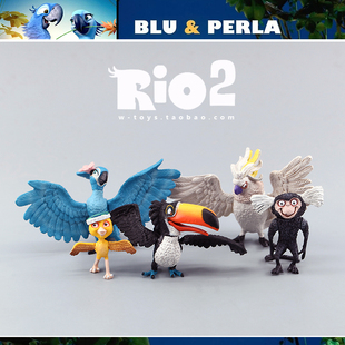 正版散货里约大冒险2可动公仔模型Rio鹦鹉布鲁珠儿派卓尼科玩偶F4