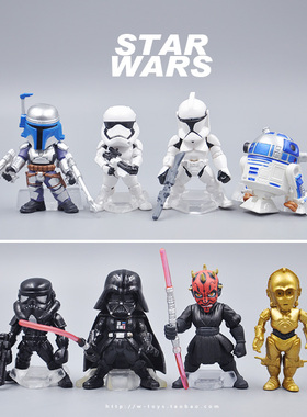 正版散货星球大战 尤达大师克隆人白兵黑武士C3-PO公仔手办A1