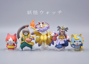 正版散货妖怪手表拳师猫吸血猫九尾狐摆件动漫周边狐狸d6