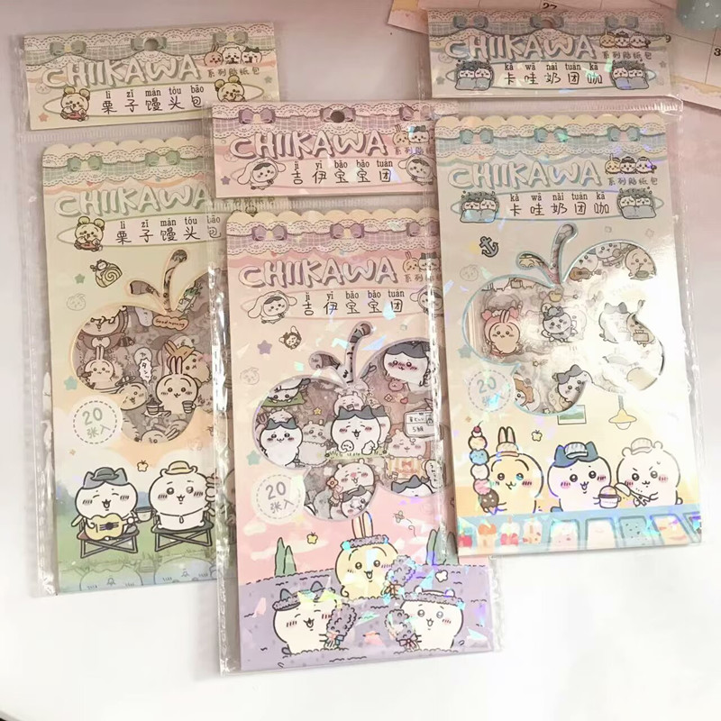 吉伊卡哇贴纸chiikawa学生可爱高颜值少女心免裁剪防水PET贴纸包