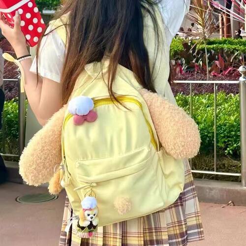 饼饼可爱双肩包卡通软萌韩版大容量书包女初高中大学生上课背包