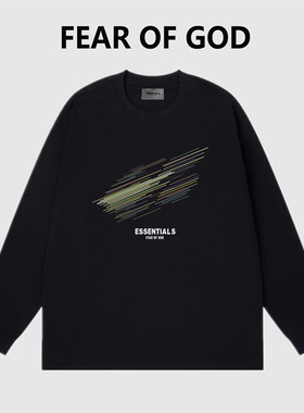 ESSENTIALS流星印花长袖T恤美式高街重磅纯棉FOG百搭男女打底衫潮