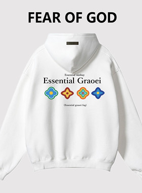 ESSENTIALS美式四时花境印花帽衫外套秋冬高街嘻哈连帽卫衣男女潮