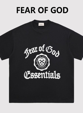 FEAR OFGOD复线字母微章ESSENTIALS美式潮牌夏季宽松短袖T恤男女