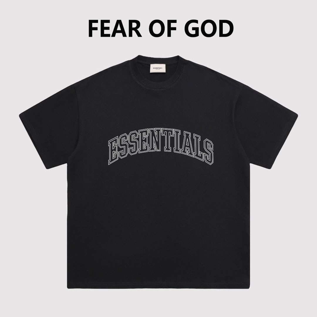 潮牌ESSENTIALS镂空印花短袖T恤