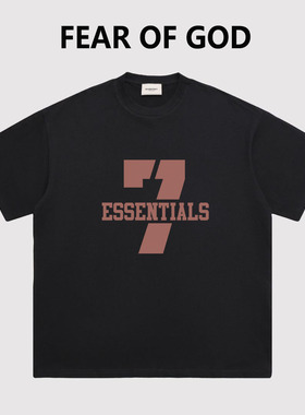 ESSENTIALS潮牌数字7号短袖高街美式FOG纯棉T恤情侣宽松男女半袖