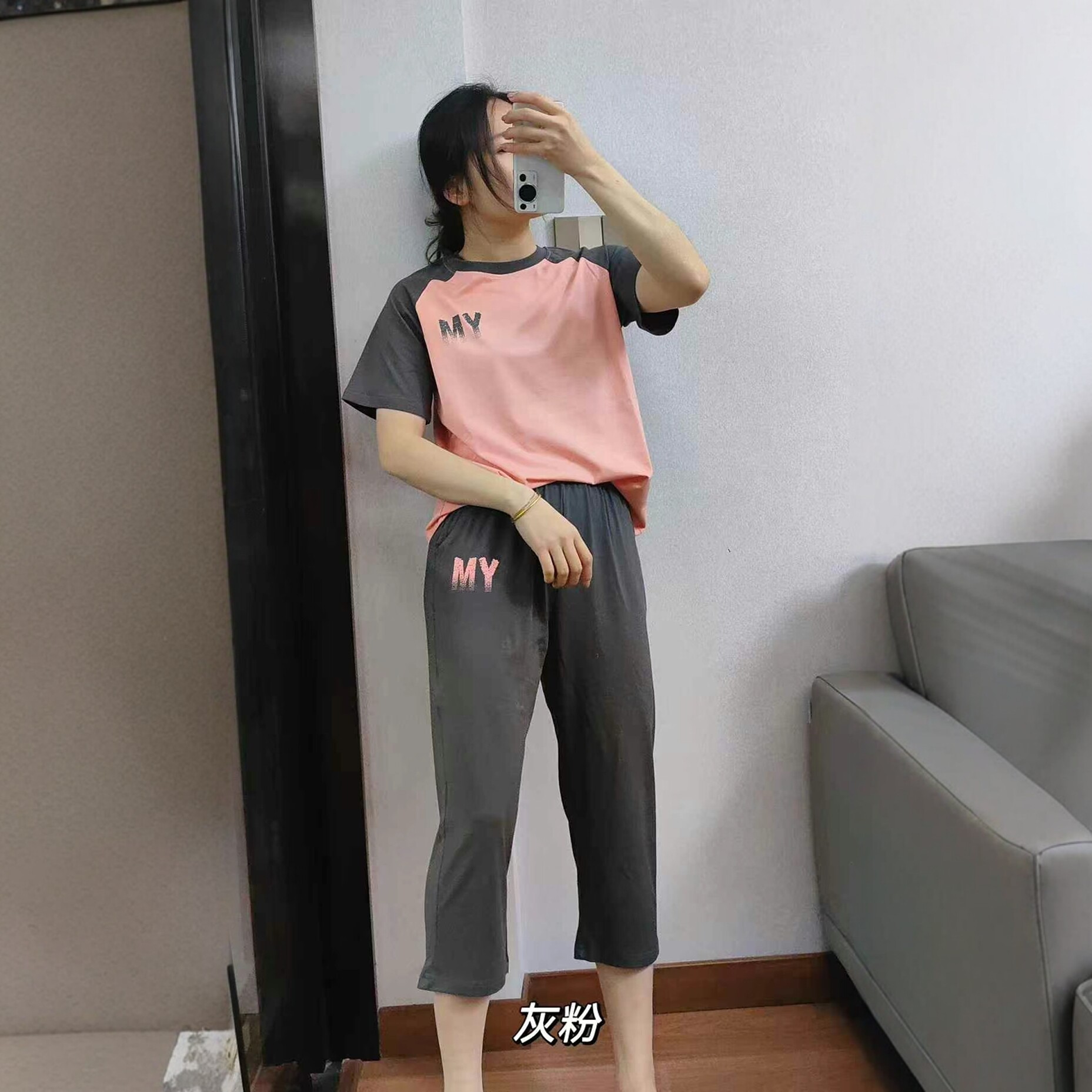 2025新款家居运动套装女夏季宽松显瘦短袖上衣女生两件套休闲衣服