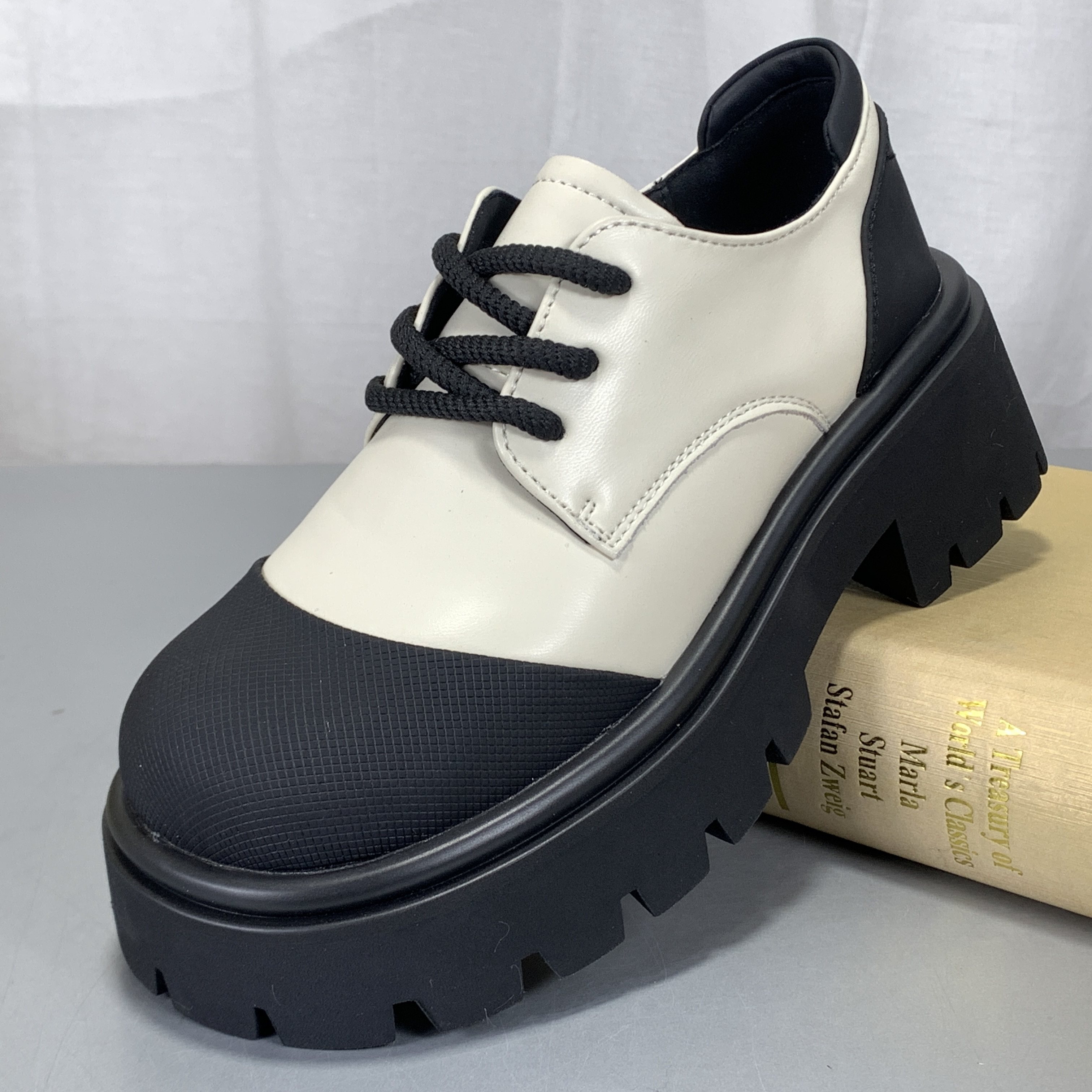 撤柜断码真皮女鞋英伦风厚底乐福鞋深口单鞋松糕底中跟休闲小皮鞋,女鞋,深口单鞋,淘宝优惠券,粉丝福利购,淘宝优惠卷