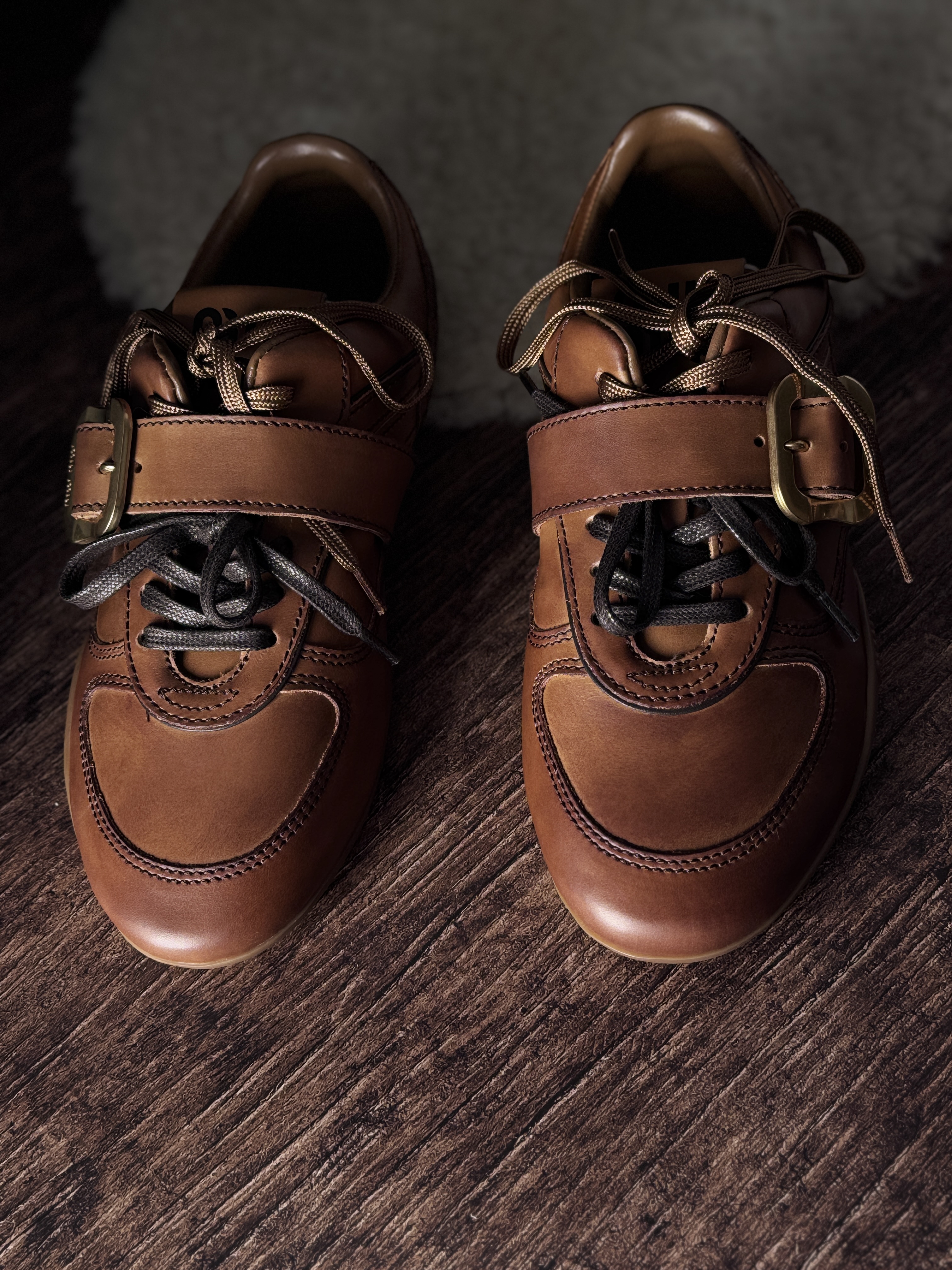 2026新款做旧复古牛皮休闲德训鞋女士夏透气运动鞋全皮美式球鞋