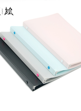 窄A5活页夹日本maruman满乐文puo记事彩壳活页本软面抄黑色手账