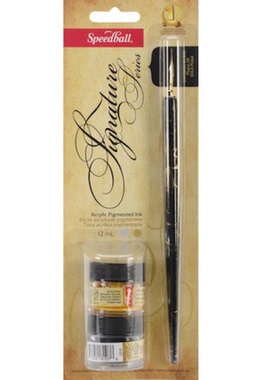 美国speedball 英文书法钢笔套装 蘸水笔 墨水  彩色墨水