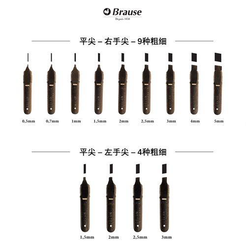 德国Brause蘸水笔尖平尖拉丁书法