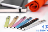 日本进口seed手帐用笔记本用超薄不锈钢套橡皮可换替芯slendy