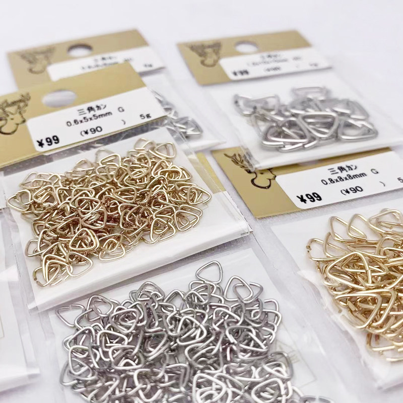 贵和三角圈镀金三角型开口圈水晶吊坠琉璃珠专用饰品配件日本kiwa
