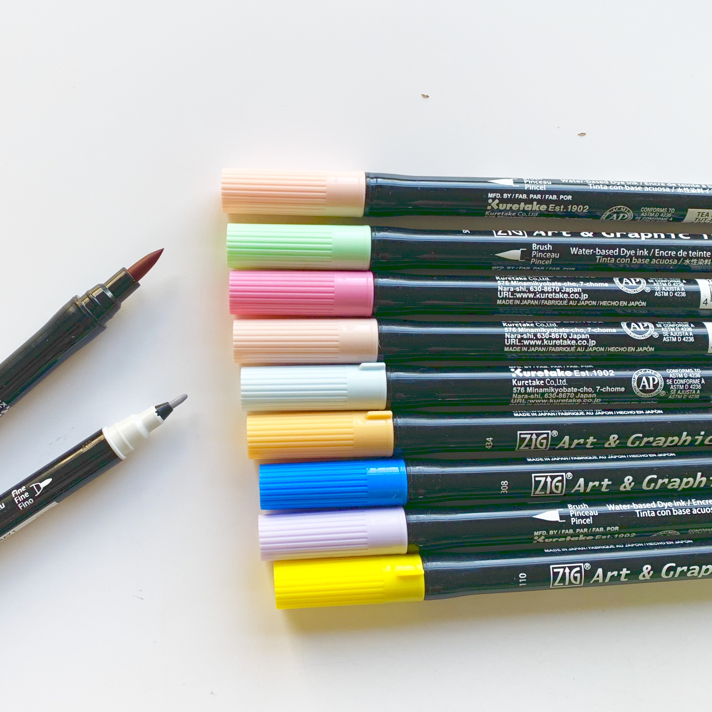 3日本吴竹art graphic twin艺术设计插画手账水彩双头马克笔tut