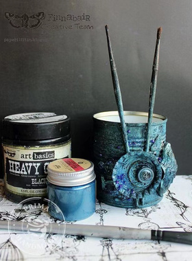 prima美国进口混合媒介颜料 黑色白色打底膏 媒介胶水mixed media