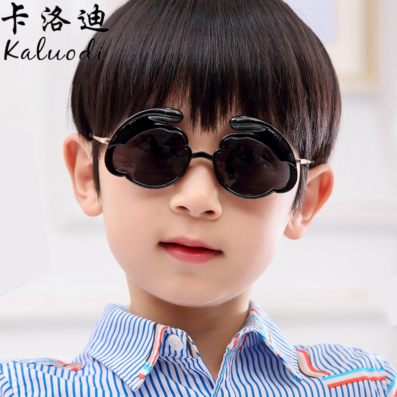蓝精灵儿童太阳镜 女童墨镜 防紫外线偏光小孩宝宝眼镜潮时尚可爱