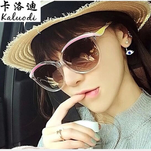 女士太阳镜优雅女圆脸明星款墨镜金属大框眼镜女潮偏光片防紫外线