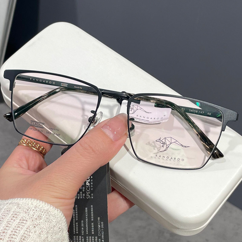 一镜三用袋鼠近视眼镜磁吸墨镜全框男套镜太阳镜配镜夹片带度数女